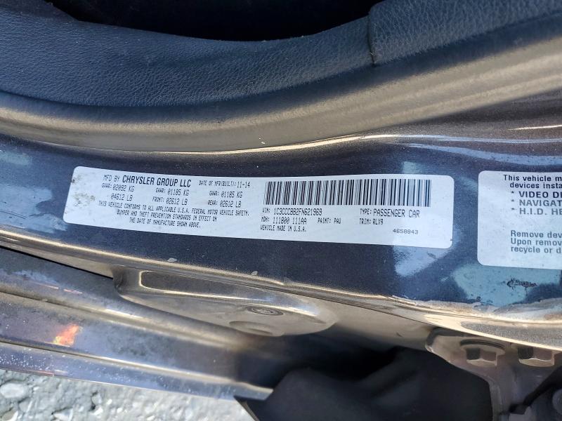 2015 Chrysler 200 მანქანა იყიდება აუქციონზე, vin: 1C3CCCBB2FN621969, აუქციონის ნომერი: 46016476