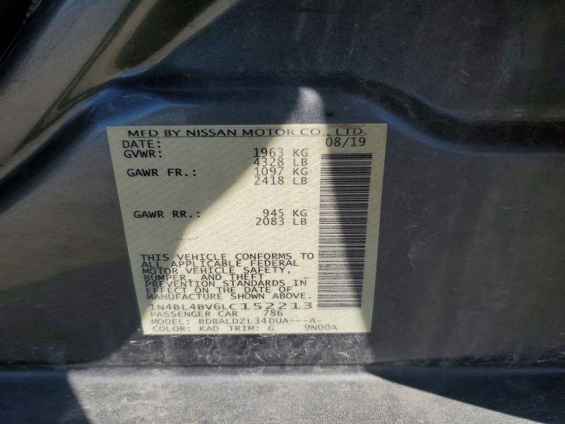 45839166 :رقم المزاد ، 1N4BL4BV6LC152213 vin ، 2020 Nissan Altima مزاد بيع