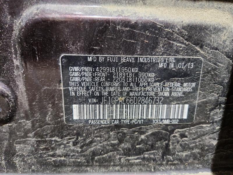 Aukcja sprzedaży 2013 Subaru Impreza, vin: JF1GPAL66D2846732, numer aukcji: 47810846