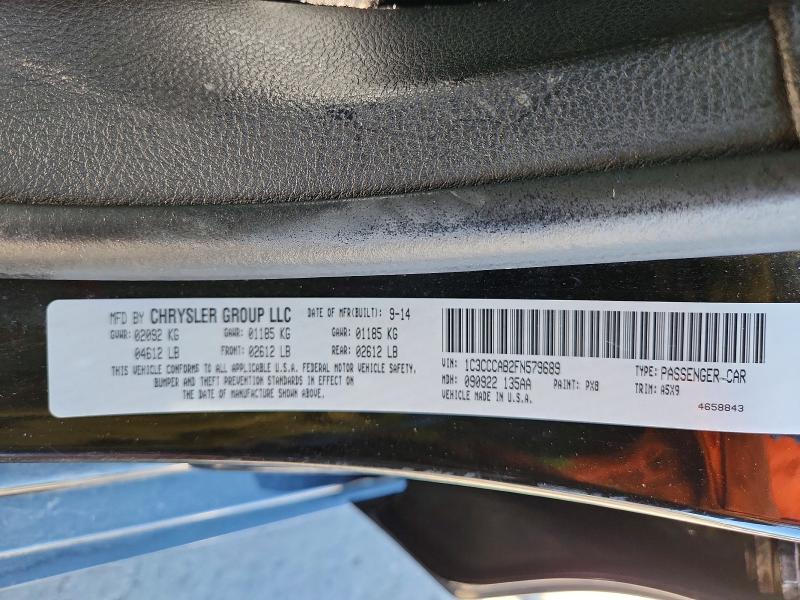 Aukcja sprzedaży 2015 Chrysler 200, vin: 1C3CCCAB2FN579689, numer aukcji: 79653805