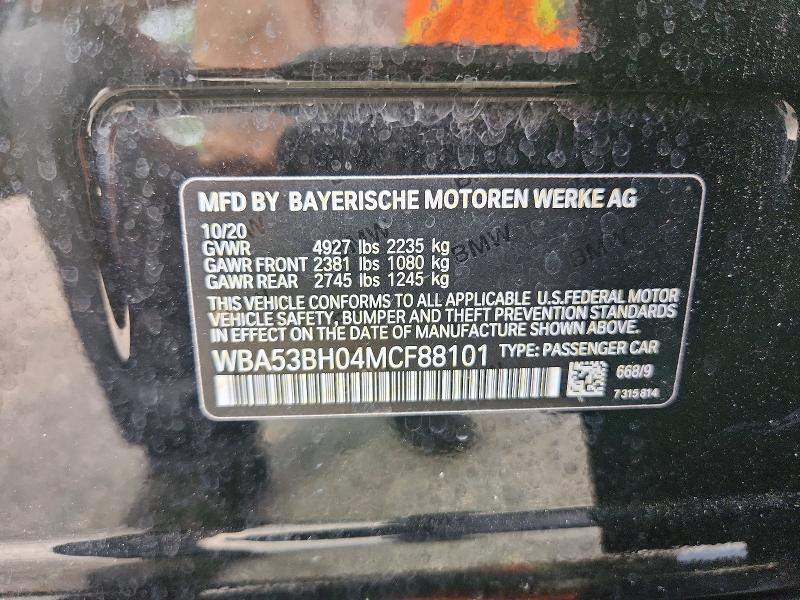 Aukcja sprzedaży 2021 Bmw 530, vin: WBA53BH04MCF88101, numer aukcji: 46870806
