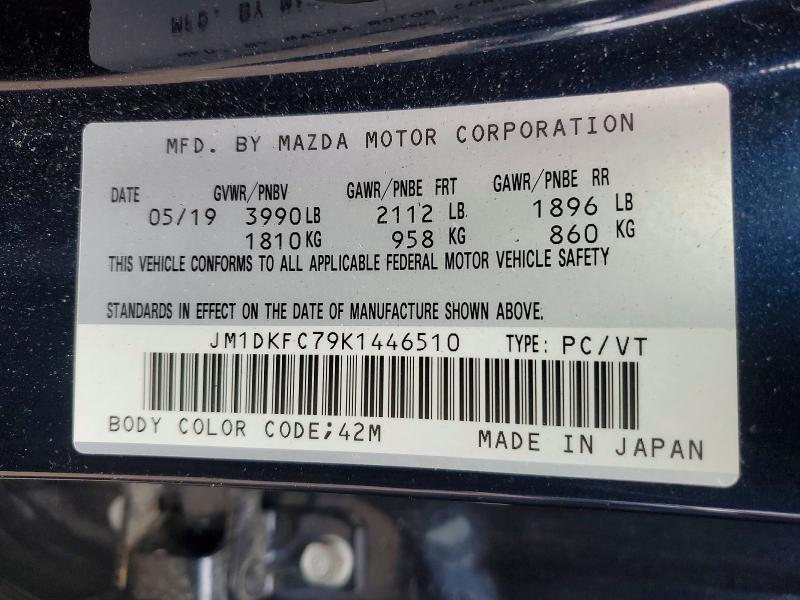 Продажа на аукционе авто 2019 Mazda Cx-3, vin: JM1DKFC79K1446510, номер лота: 41844596