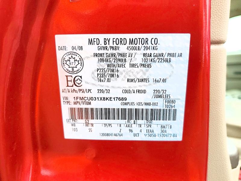 Aukcja sprzedaży 2008 Ford Escape, vin: 1FMCU031X8KE17689, numer aukcji: 46162706