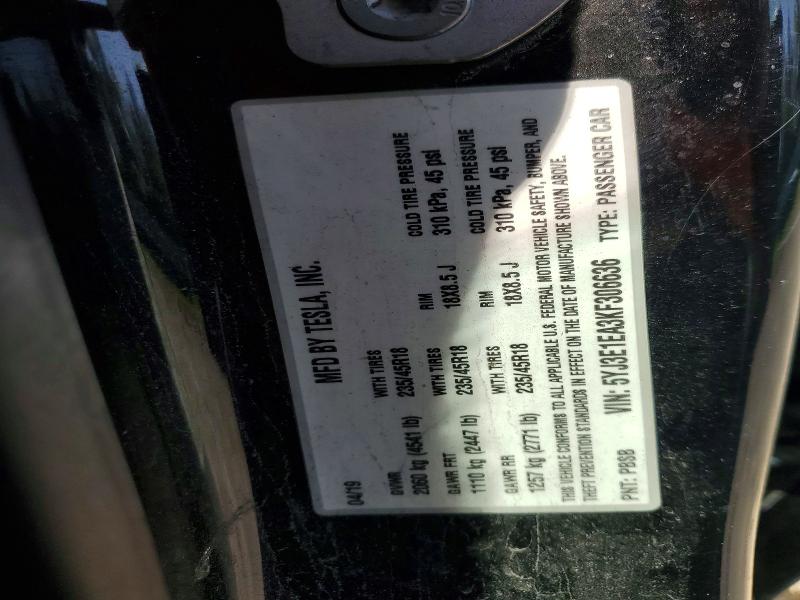 Aukcja sprzedaży 2019 Tesla Model 3, vin: 5YJ3E1EA3KF306636, numer aukcji: 45631666