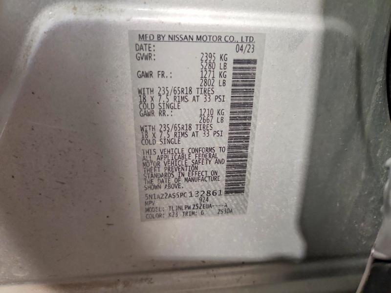 Продаж на аукціоні авто 2023 Nissan Murano, vin: 5N1AZ2AS5PC132861, номер лоту: 79311005