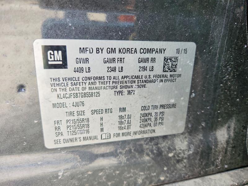46306076 :رقم المزاد ، KL4CJFSB7GB558125 vin ، 2016 Buick Encore مزاد بيع