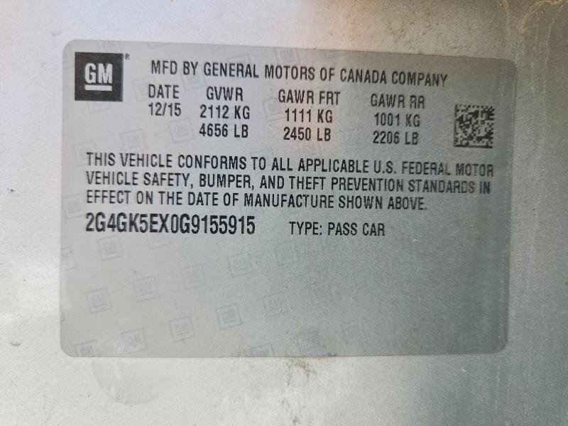 Aukcja sprzedaży 2016 Buick Regal, vin: 2G4GK5EX0G9155915, numer aukcji: 47433066