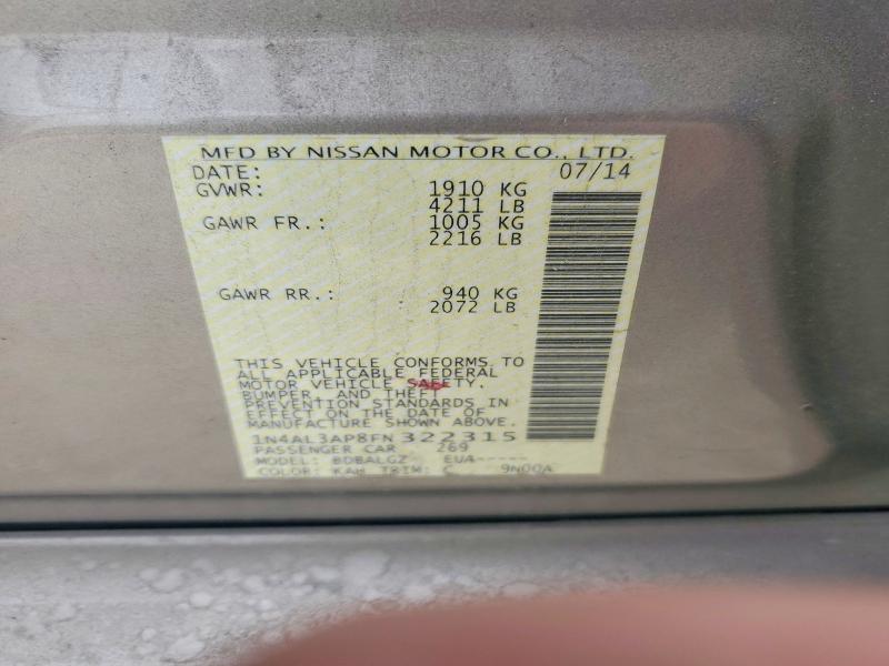 45832706 :رقم المزاد ، 1N4AL3AP8FN322315 vin ، 2015 Nissan Altima مزاد بيع