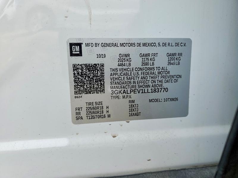 2020 Gmc Terrain მანქანა იყიდება აუქციონზე, vin: 3GKALPEV1LL183770, აუქციონის ნომერი: 46723716
