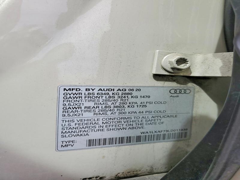 Aukcja sprzedaży 2020 Audi Q7, vin: WA1LXAF73LD011939, numer aukcji: 47935836
