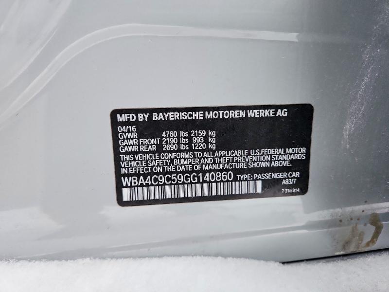 2016 Bmw 428 მანქანა იყიდება აუქციონზე, vin: WBA4C9C59GG140860, აუქციონის ნომერი: 41662086