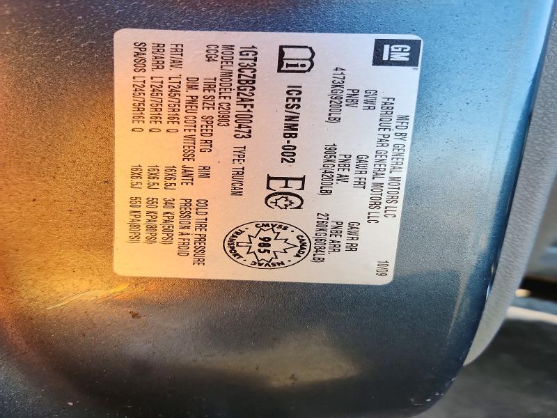 2010 Gmc Sierra მანქანა იყიდება აუქციონზე, vin: 1GT3CZBG2AF100473, აუქციონის ნომერი: 45578226