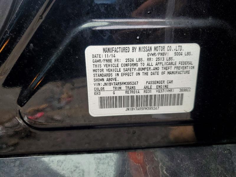 79816925 :رقم المزاد ، JN1BV7AR5FM395247 vin ، 2015 Infiniti Q50 مزاد بيع