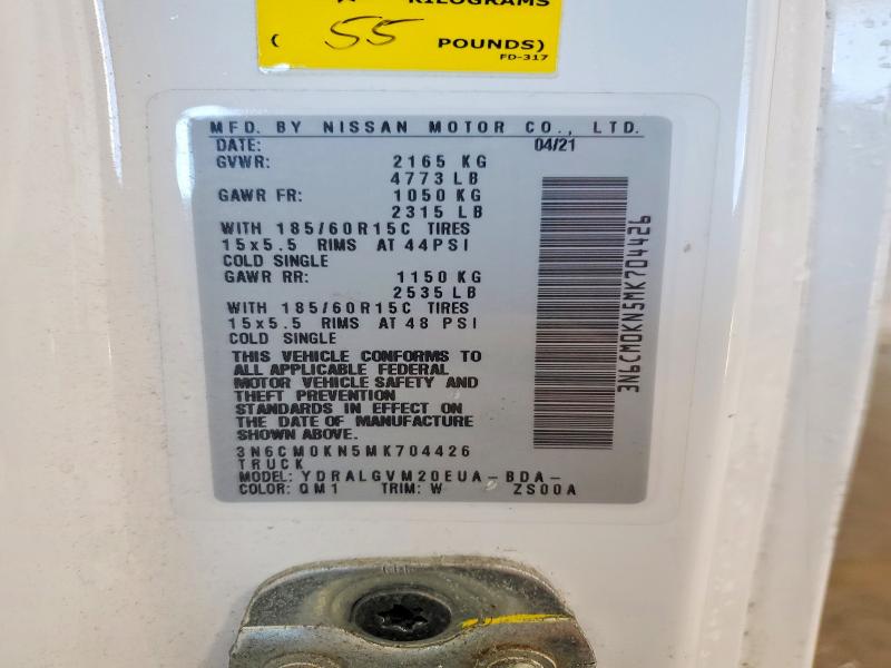 Aukcja sprzedaży 2021 Nissan Nv200, vin: 3N6CM0KN5MK704426, numer aukcji: 45465886
