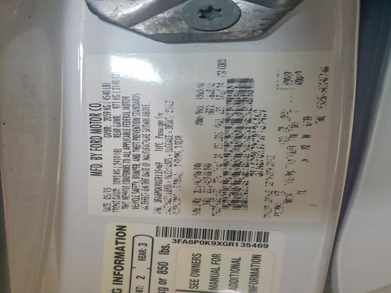 78413385 :رقم المزاد ، 3FA6P0K9XGR135469 vin ، 2016 Ford Fusion مزاد بيع