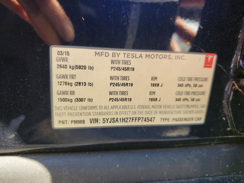 Aukcja sprzedaży 2015 Tesla Model S, vin: 5YJSA1H27FFP74547, numer aukcji: 46267206