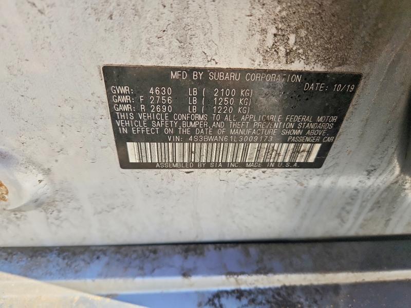Aukcja sprzedaży 2020 Subaru Legacy, vin: 4S3BWAN61L3009173, numer aukcji: 46738806