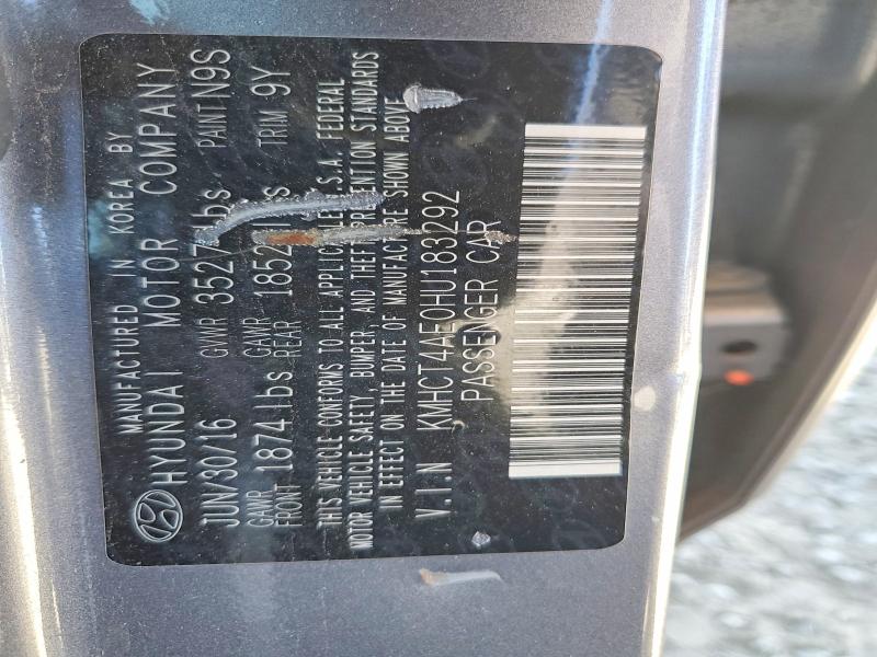 Aukcja sprzedaży 2017 Hyundai Accent, vin: KMHCT4AE0HU183292, numer aukcji: 46770816
