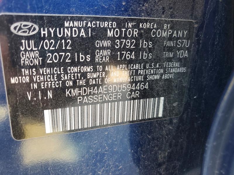 Aukcja sprzedaży 2013 Hyundai Elantra, vin: KMHDH4AE9DU594464, numer aukcji: 47044716