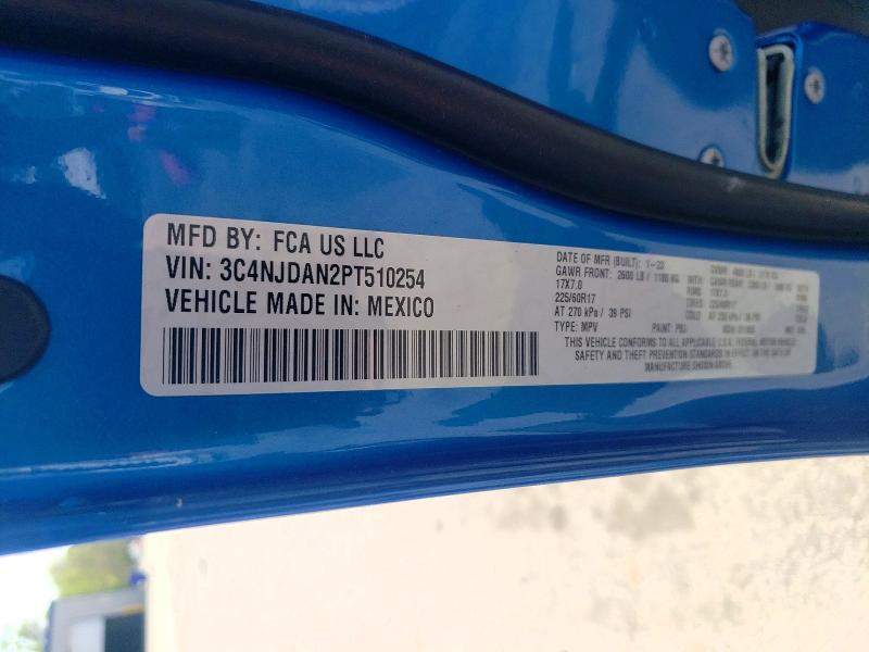 48168216 :رقم المزاد ، 3C4NJDAN2PT510254 vin ، 2023 Jeep Compass مزاد بيع