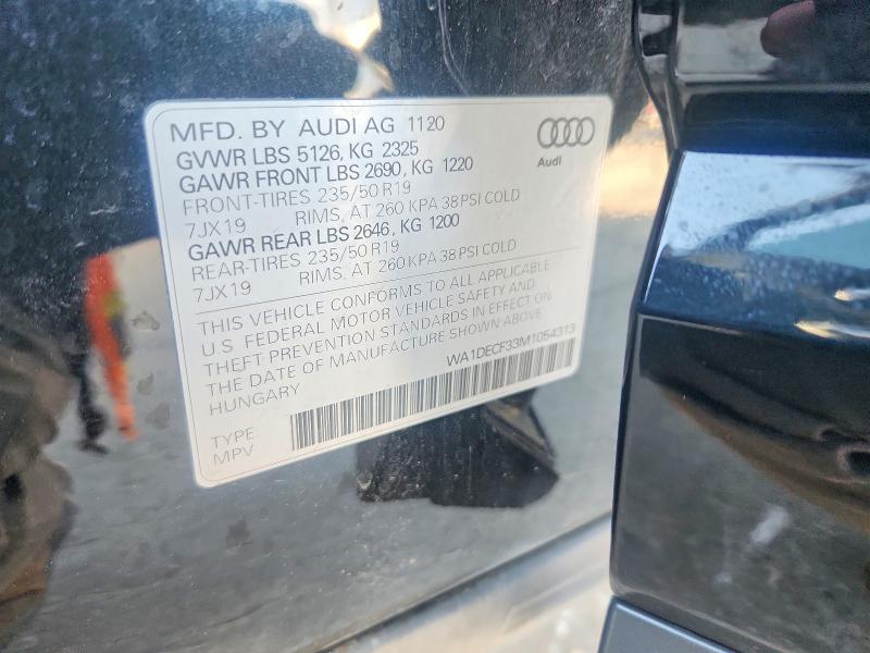 Aukcja sprzedaży 2021 Audi Q3, vin: WA1DECF33M1054313, numer aukcji: 45952896