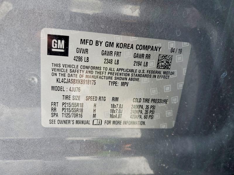 Aukcja sprzedaży 2019 Buick Encore, vin: KL4CJASBXKB918175, numer aukcji: 46168156