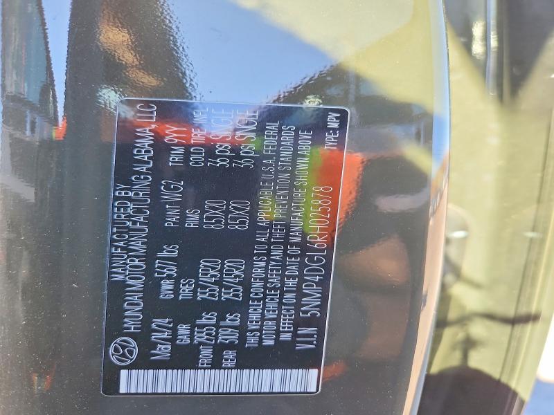 2024 Hyundai Santa Fe მანქანა იყიდება აუქციონზე, vin: 5NMP4DGL6RH025878, აუქციონის ნომერი: 46505616