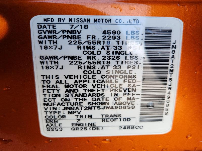 2018 Nissan Rogue მანქანა იყიდება აუქციონზე, vin: JN8AT2MT5JW490658, აუქციონის ნომერი: 46685936