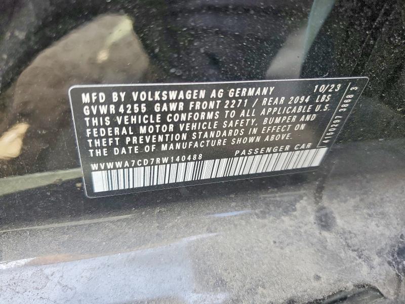 41666086 :رقم المزاد ، WVWWA7CD7RW140488 vin ، 2024 Volkswagen Gti مزاد بيع