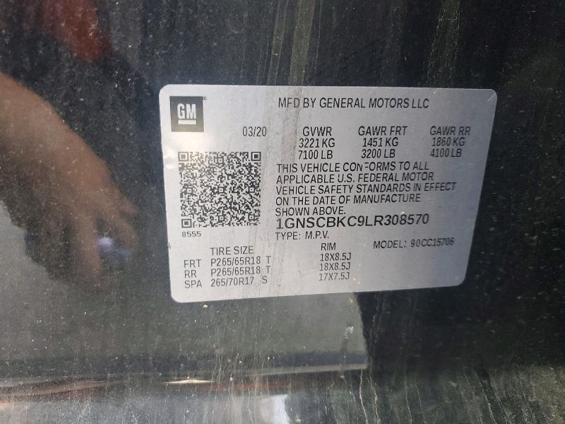 Auction sale of the 2020 Chevrolet Tahoe, vin: 1GNSCBKC9LR308570, lot number: 79083045