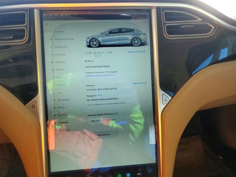 47648826 :رقم المزاد ، 5YJSA1H14EFP63625 vin ، 2014 Tesla Model S مزاد بيع
