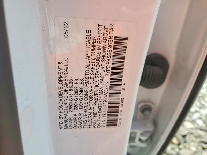 Продаж на аукціоні авто 2022 Acura Tlx, vin: 19UUB7F96NA002302, номер лоту: 47616496