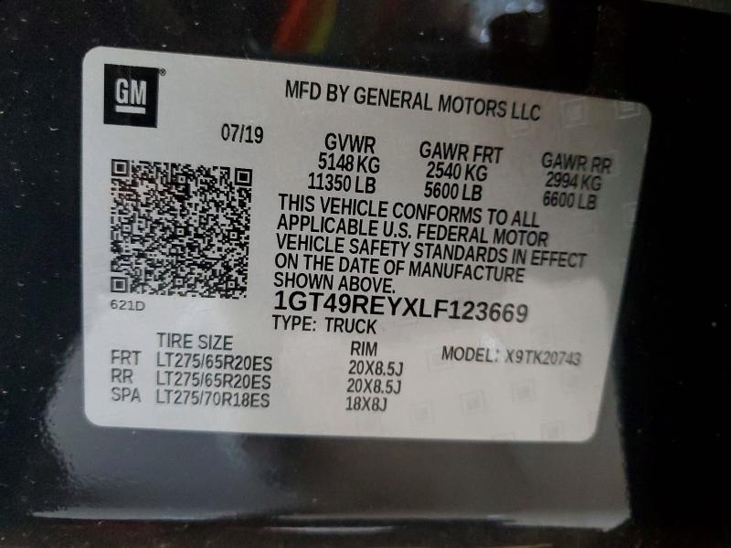 Продажа на аукционе авто 2020 Gmc Sierra, vin: 1GT49REYXLF123669, номер лота: 41741976