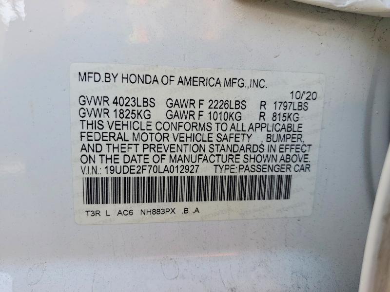 2020 Acura Ilx მანქანა იყიდება აუქციონზე, vin: 19UDE2F70LA012927, აუქციონის ნომერი: 47417266