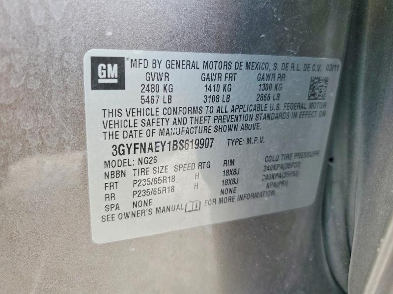 Продаж на аукціоні авто 2011 Cadillac Srx, vin: 3GYFNAEY1BS619907, номер лоту: 47550836