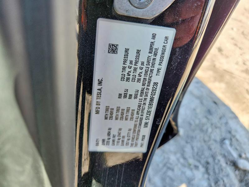 Aukcja sprzedaży 2021 Tesla Model 3, vin: 5YJ3E1EB9MF028238, numer aukcji: 46086276