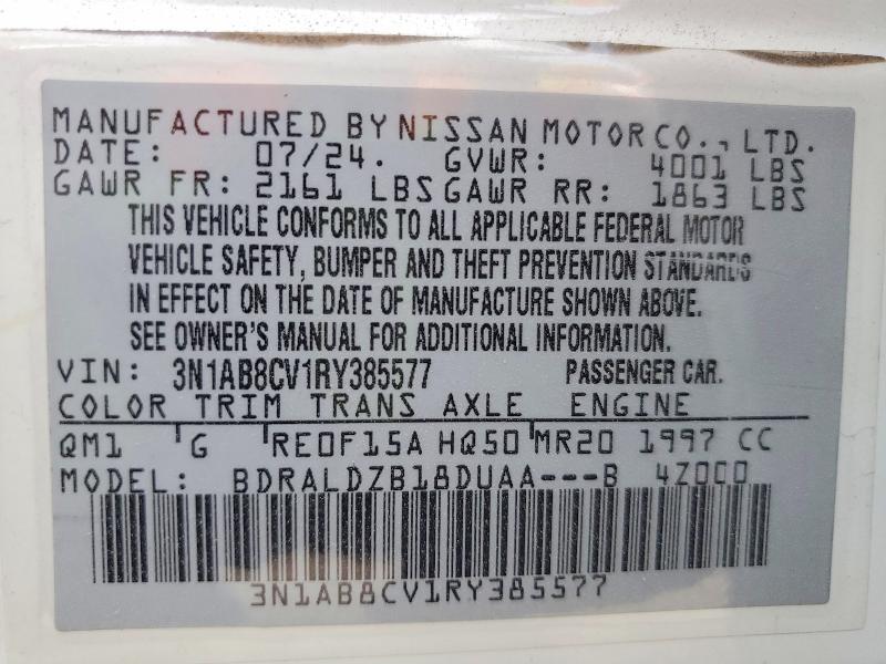 48133356 :رقم المزاد ، 3N1AB8CV1RY385577 vin ، 2024 Nissan Sentra مزاد بيع