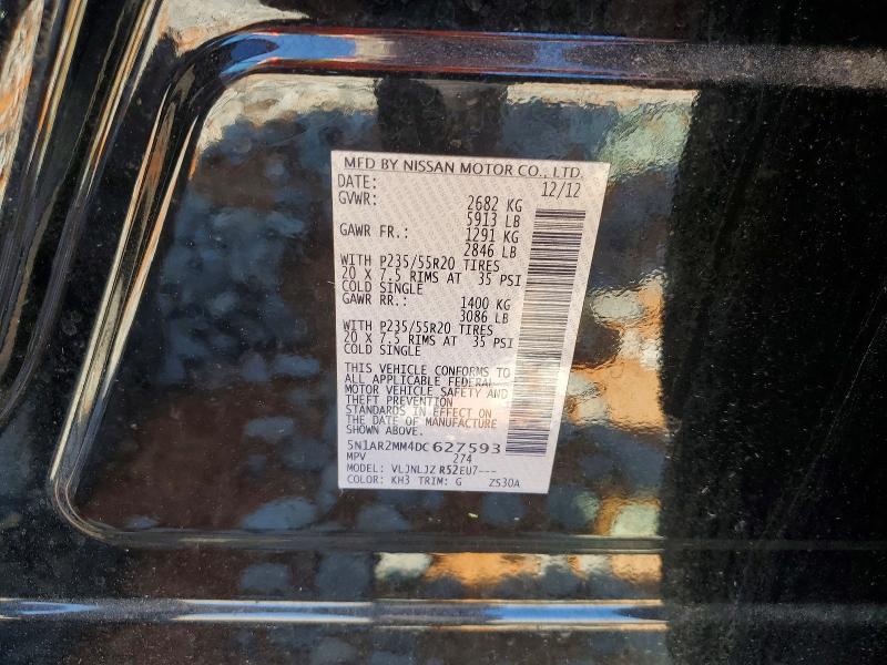 2013 Nissan Pathfinder მანქანა იყიდება აუქციონზე, vin: 5N1AR2MM4DC627593, აუქციონის ნომერი: 47510716