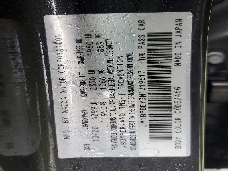Продажа на аукционе авто 2021 Mazda 3, vin: JM1BPBEY3M1319617, номер лота: 47292676