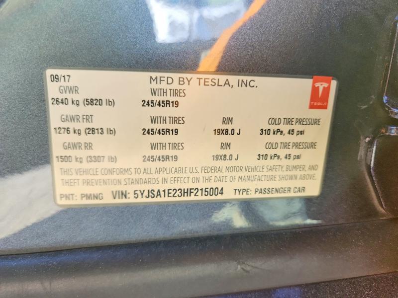 Aukcja sprzedaży 2017 Tesla Model S, vin: 5YJSA1E23HF215004, numer aukcji: 42010766