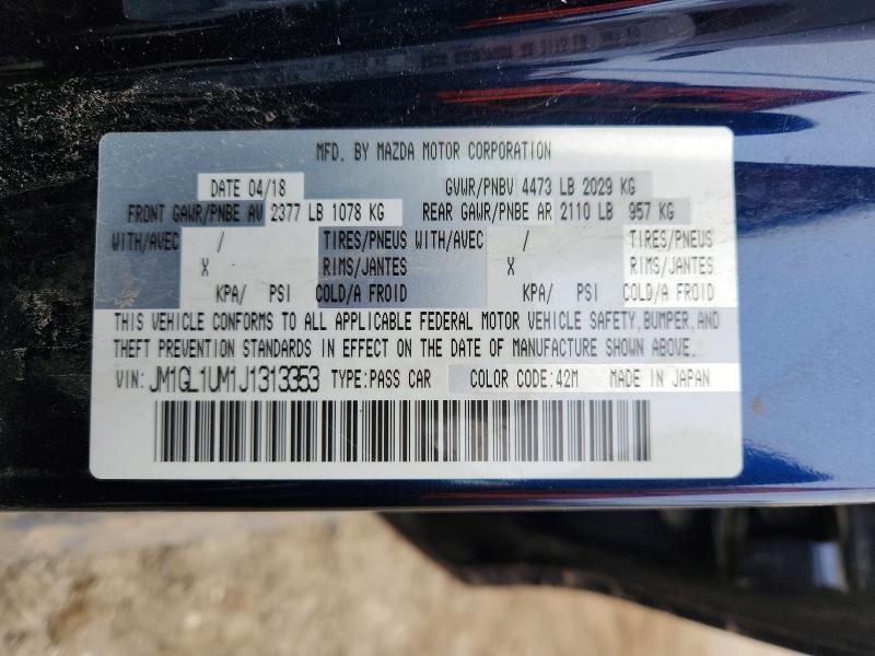 Aukcja sprzedaży 2018 Mazda 6, vin: JM1GL1UM1J1313353, numer aukcji: 78904055