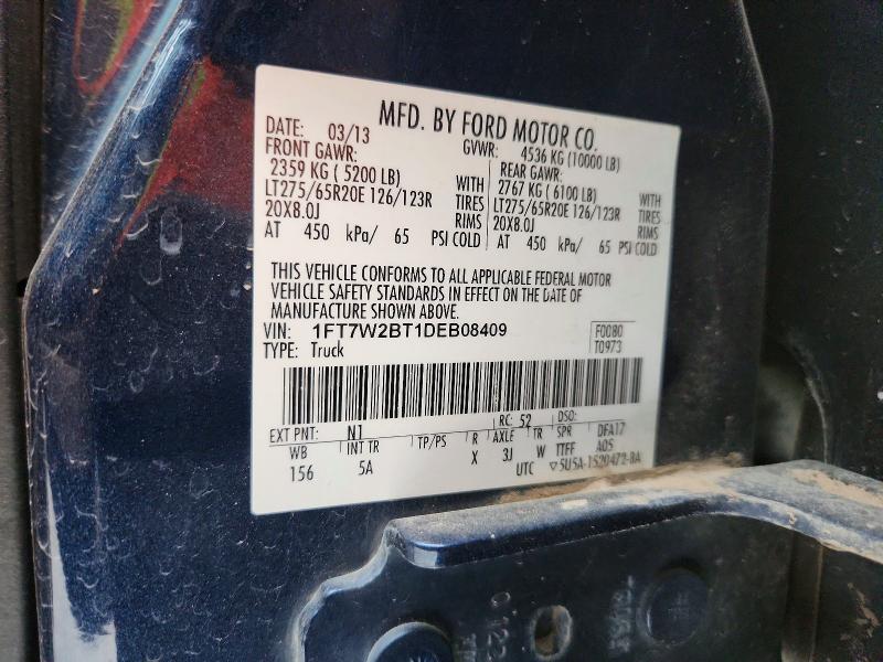 Auction sale of the 2013 Ford F250, vin: 1FT7W2BT1DEB08409, lot number: 47233236