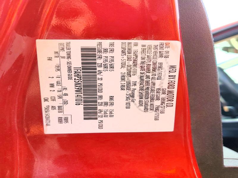 2009 Ford Focus მანქანა იყიდება აუქციონზე, vin: 1FAHP35NX9W141016, აუქციონის ნომერი: 47720936