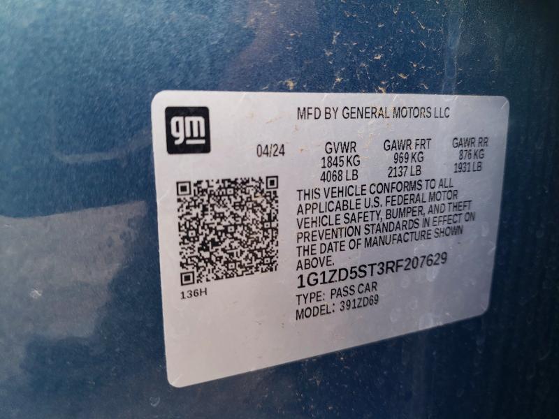Aukcja sprzedaży 2024 Chevrolet Malibu, vin: 1G1ZD5ST3RF207629, numer aukcji: 48164446