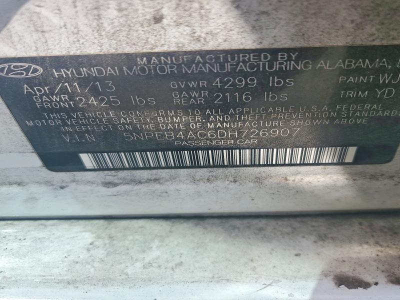 Продажа на аукционе авто 2013 Hyundai Sonata, vin: 5NPEB4AC6DH726907, номер лота: 46738576