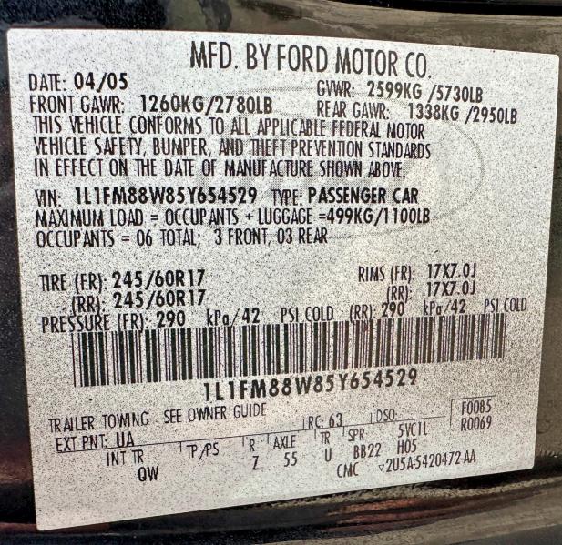 Aukcja sprzedaży 2005 Lincoln Town Car, vin: 1L1FM88W85Y654529, numer aukcji: 45443476