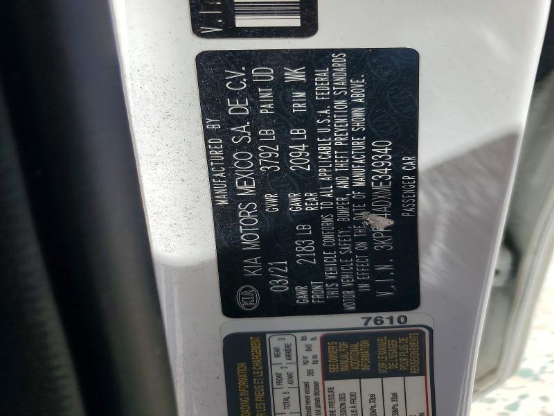 Продаж на аукціоні авто 2021 Kia Forte, vin: 3KPF24ADXME349340, номер лоту: 47965676
