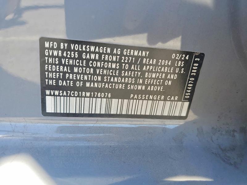 Продаж на аукціоні авто 2024 Volkswagen Gti, vin: WVWSA7CD1RW176076, номер лоту: 46944456