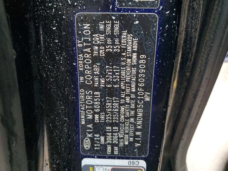 41794296 :رقم المزاد ، KNDMB5C10F6039089 vin ، 2015 Kia Sedona مزاد بيع