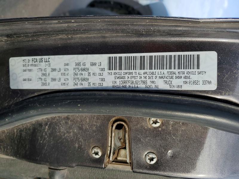 2018 Ram 1500 მანქანა იყიდება აუქციონზე, vin: 1C6RR7FG8JS217965, აუქციონის ნომერი: 48078016